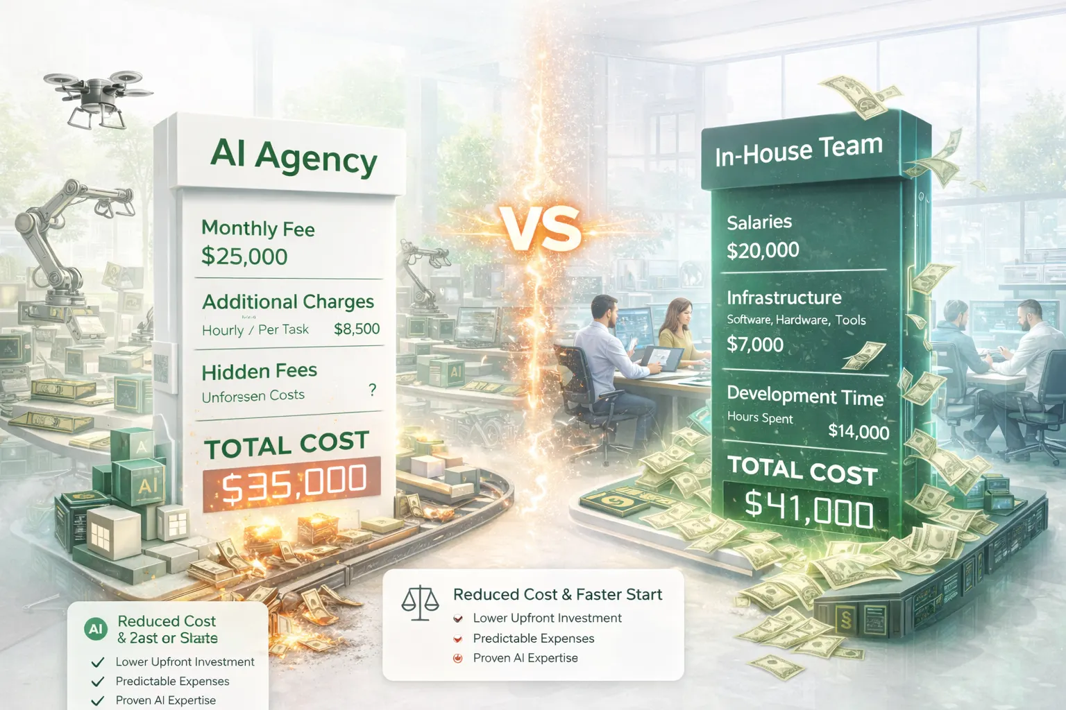 AI Agency vs In-House Team: The Real Cost Comparison