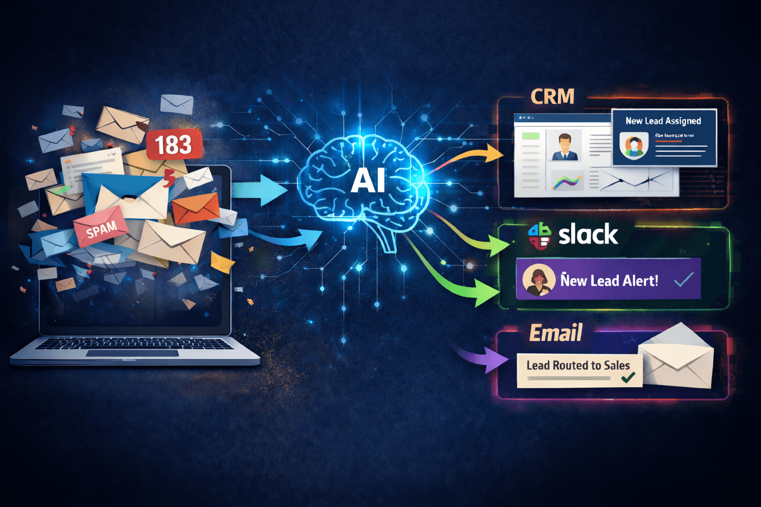 Stop Losing Leads in Email Chaos: Automate Lead Routing Across CRM, Slack & Email