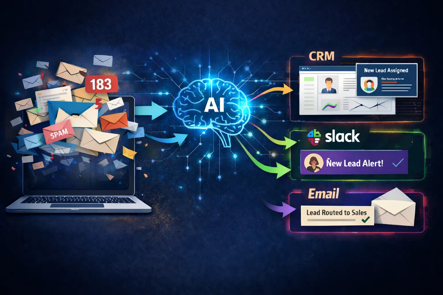 Stop Losing Leads in Email Chaos: Automate Lead Routing Across CRM, Slack & Email